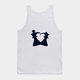 Chess - Black King and Queen Forming a Heart Tank Top